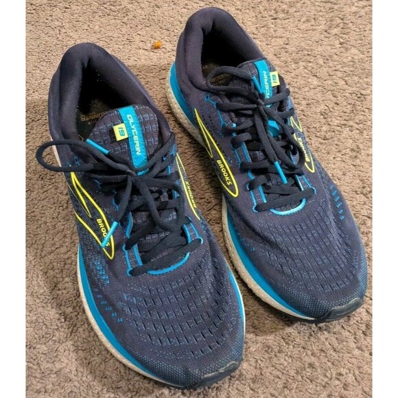 Brooks Men's Athletic Shoes - Navy and Neon Yellow - Picture 3 of 8